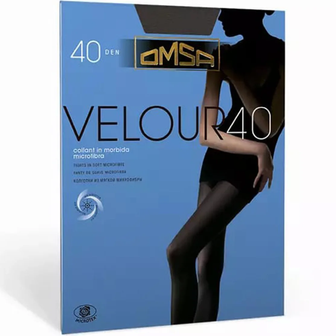 Безшевен чорапогащник Omsa Velour 40